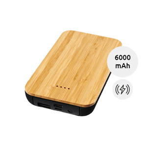 Powerbank con ricarica wireless in bambù e cotone biologico da 6000mAh