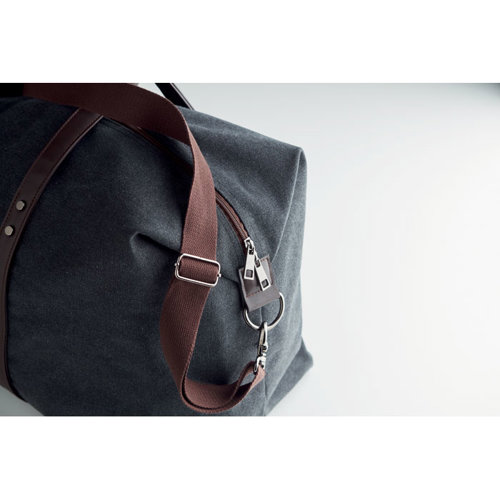 Borsa in tela da 450gr con dettagli in PU riciclato e fodera in RPET e con cinghie robuste regolabili e removibili incluse 55X24.5X36cm