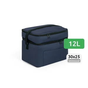 Borsa termica poliestere riciclato da 12L con tracolla regolabile 30x25x20cm