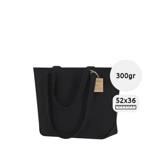 Shopper in cotone riciclato con manici rinforzati da 300g 52x35x18cm