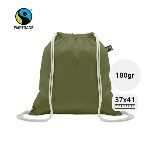 Sacca in cotone equosolidale Fairtrade da 180gr 37x41cm
