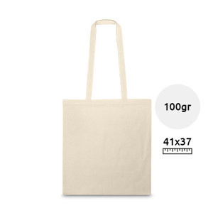 Shopper in Cotone con mainci lunghi in colore naturale da 100gr 37x41cm