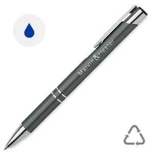 Penna a sfera in alluminio riciclato refill blu
