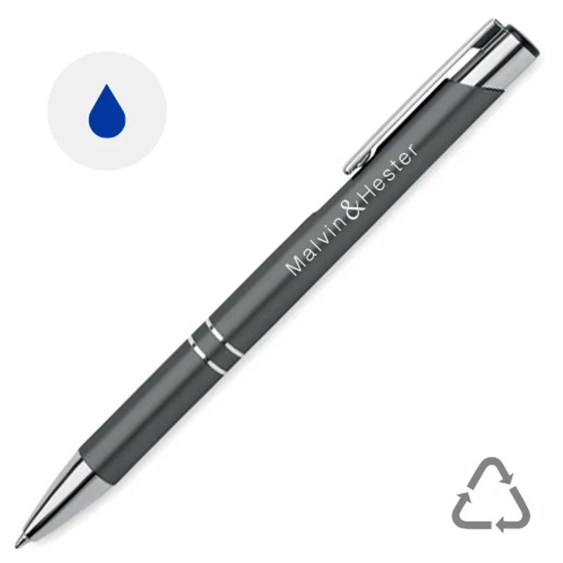 Penna a sfera in alluminio riciclato refill blu