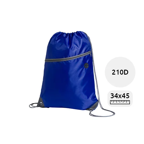 Sacca in poliestere con chiusura a coulisse e tasca frontale e uscita per auricolari da 210D 34x45cm