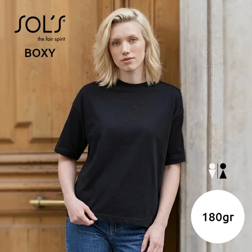 T-shirt SOL'S BOXY oversize da donna 100% cotone organico pettinato in jersey 180gr