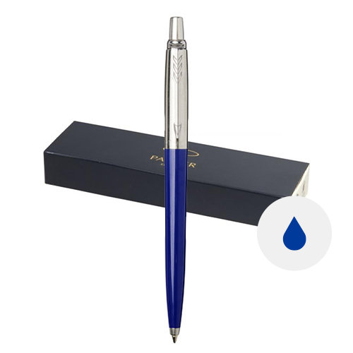 Penna a sfera Parker in plastica e acciaio inossidabile con meccanismo a scatto e refill blu