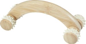 Massaggiatore in bambù con rulli per varie parti del corpo