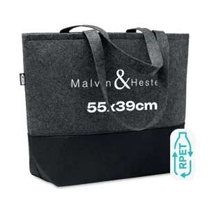 Shopper in feltro e RPET con manici lunghi 55x15x39cm