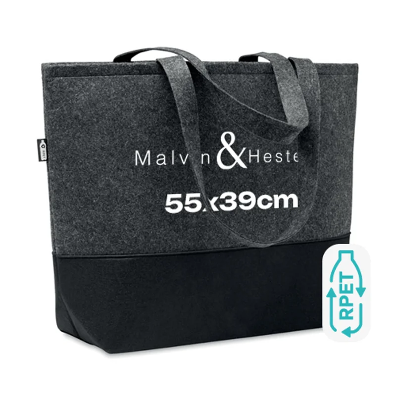 Shopper in feltro e RPET con manici lunghi 55x15x39cm
