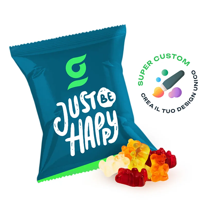 Caramelle gommose alla frutta in Bustine Personalizzate da 10g
