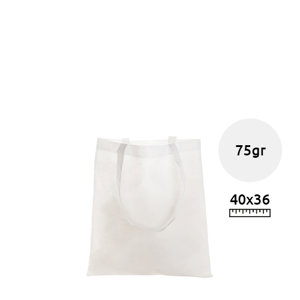 Shopper in TNT bianca con manici lunghi adatta per la stampa in sublimazione da 75gr 40x36cm