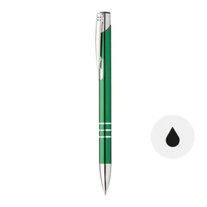 Penna a sfera in alluminio con meccanismo a scatto e refill nero