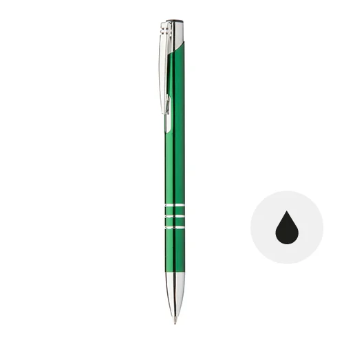 Penna a sfera in alluminio con meccanismo a scatto e refill nero