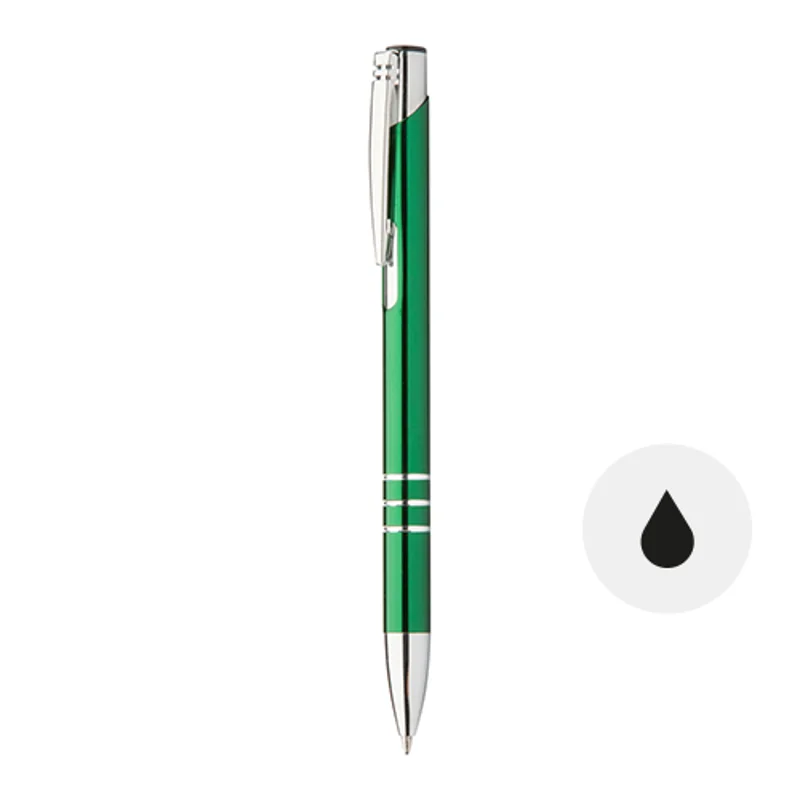 Penna a sfera in alluminio con meccanismo a scatto e refill nero