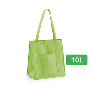 Borsa termica in TNT da 10l con manici lunghi e chiusura in velcro 320x350x170mm