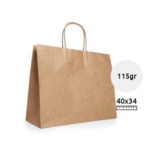 Shopper in carta kraft in color avana formato grande da 115gr 40x34x11cm