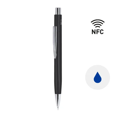 Penna a sfera in alluminio con tag NFC e refill blu