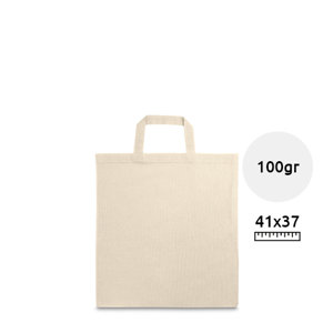 Borsa in cotone 100% con manici corti da 100gr 37x41cm