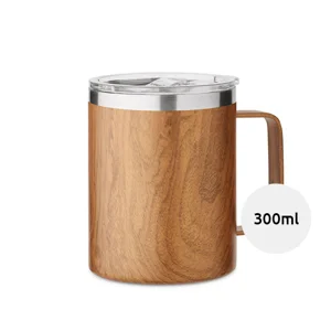 Tazza in acciaio inox riciclato a doppio strato con design finto legno da 300ml