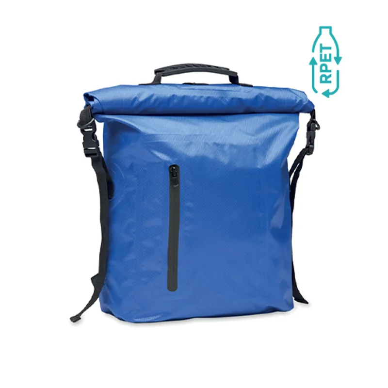 Zaino in RPET impermeabile con chiusura roll up in poliestere 210D da 30L 37X55CM