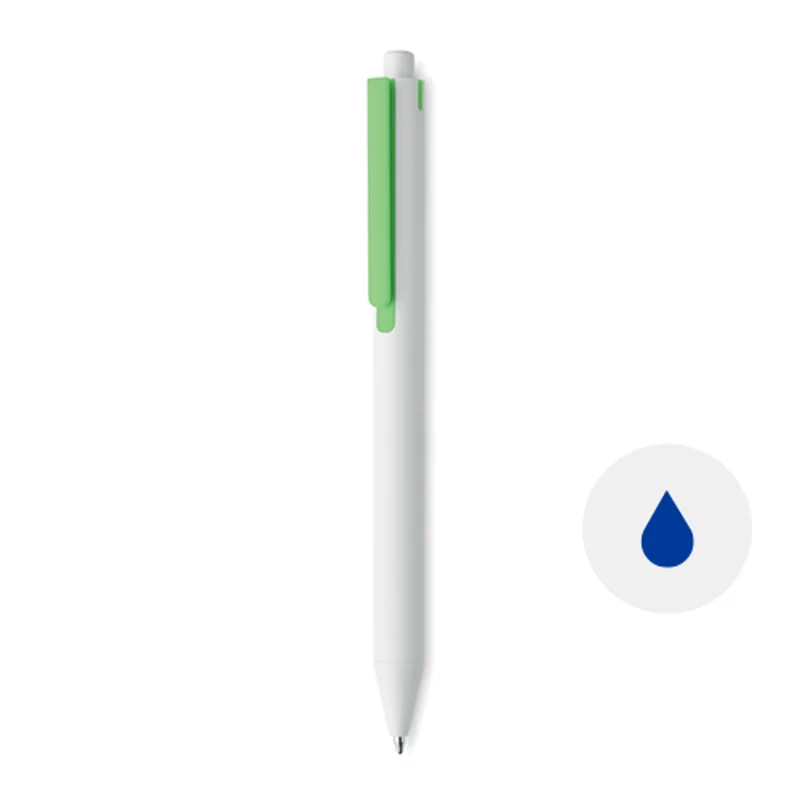 Penna a sfera pulsante in ABS riciclato con dettagli colorati e refill blu