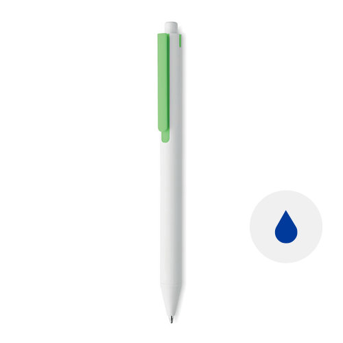 Penna a sfera pulsante in ABS riciclato con dettagli colorati e refill blu