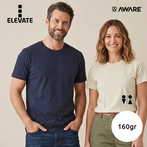 T-shirt ELEVATE AVALITE unisex in tessuto riciclato da 160gr con sistema di tracciamento Aware