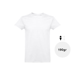 T-shirt da uomo bianca a girocollo taglio regolare 100% cotone 190gr