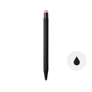 Penna a sfera in alluminio rivestita in gomma con clip in metallo e punta touch refill nero