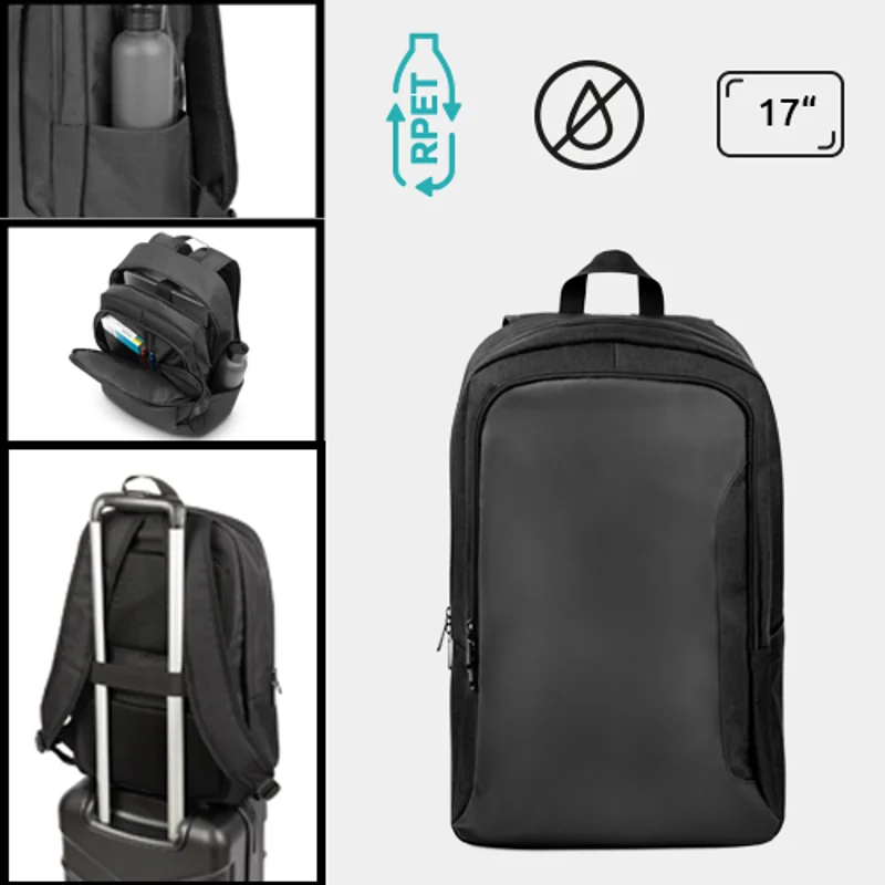 Zaino porta PC da 17" in poliestere riciclato 600D con rivestimento idrorepellente e fodera in poliestere riciclato