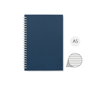 Block notes A5 con spirale copertina in cartone riciclato e 80 fogli a righe