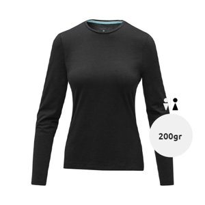 Maglietta da donna a maniche lunghe colori assortiti a girocollo in cotone biologico ed elastan 200gr
