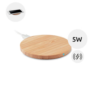 Caricatore wireless in bambù piccolo e compatto da 5W