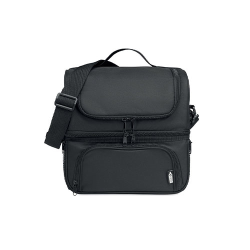 Borsa termica in RPET con porta pranzo in PP da 1.9L 27x21x28cm