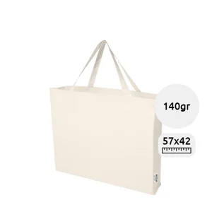 Shopper grande in cotone riciclato certificato GRS da 220gr 57x16.5x42cm