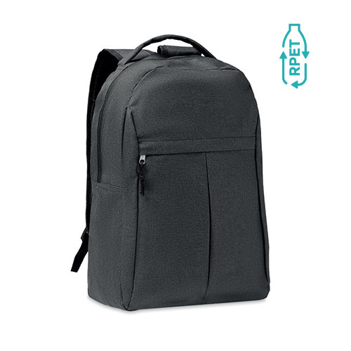 Zaino in RPET con tasca esterna con cerniera e tasca in rete laterale 31x15x44cm