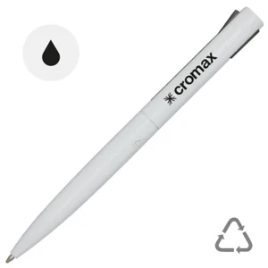 Penna a sfera con parte superiore in plastica riciclata e parte inferiore in alluminio riciclato refill nero