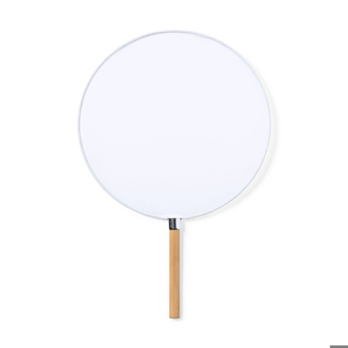 Ventaglio in poliestere e manico bambù e dettagli cromati