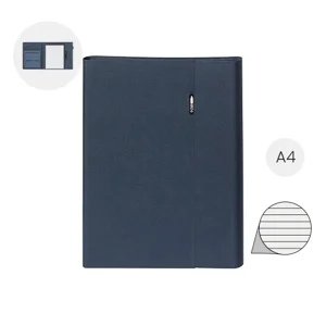 Cartella portadocumenti in RPET chiusura magnetica portacellulare pieghevole e Block notes in formato A4 da 20 fogli a righe