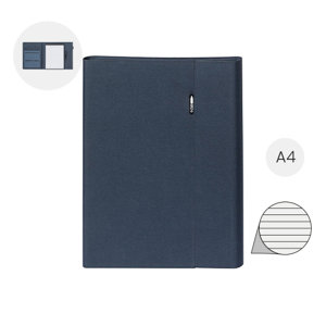 Cartella portadocumenti in RPET chiusura magnetica portacellulare pieghevole e Block notes in formato A4 da 20 fogli a righe