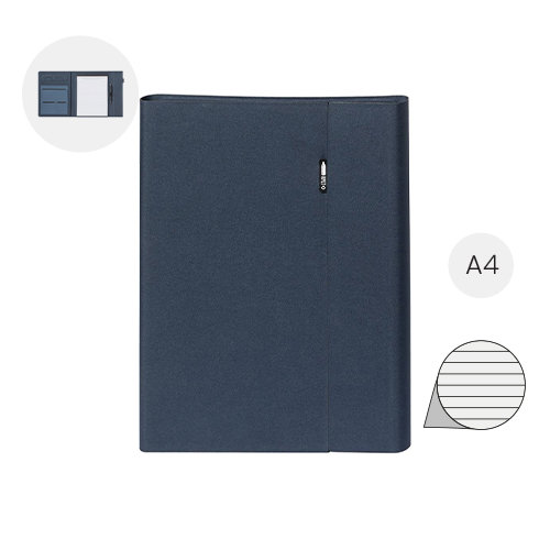 Cartella portadocumenti in RPET chiusura magnetica portacellulare pieghevole e Block notes in formato A4 da 20 fogli a righe