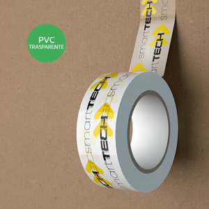 Nastri adesivi in PVC trasparente 66m in scatola da 72 nastri con stampa fino a 3 colori
