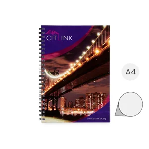 Block notes Desk-Mate A4 con rilegatura a sprirale nera e copertina e fogli totalmente personalizzabili