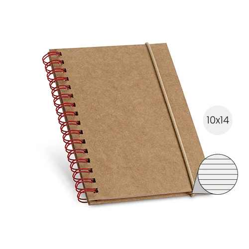 Block notes in formato tascabile con spirale colorata e copertina rigida e 120 pagine a righe in carta riciclata 10x14 cm