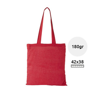 Shopper in cotone con manici lunghi disponibili in vari colori da 180 gr 38x42cm