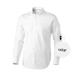 Camicia da uomo a maniche lunghe colori assortiti colletto button down 100% cotone 142gr