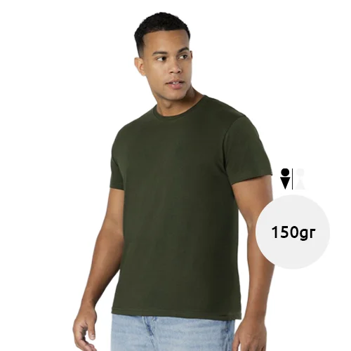 T-Shirt da uomo in 100% cotone a girocollo con etichetta removibile da 150gr