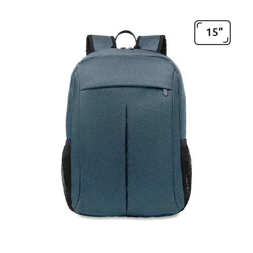 Zaino porta pc da 15'' in poliestere 360D con tasche a rete laterali e aggancio trolley