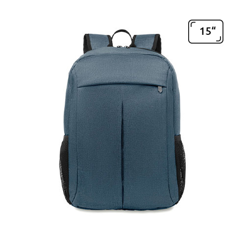 Zaino porta pc da 15'' in poliestere 360D con tasche a rete laterali e aggancio trolley